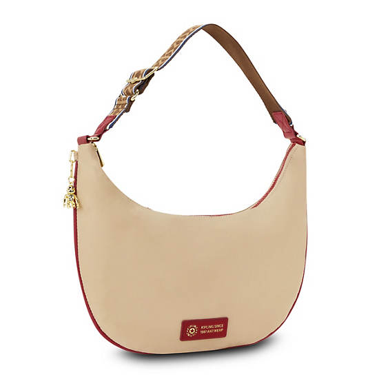 Kipling Hania Classic Shoulder Bags Natural Beige Combo | CA 1417AH